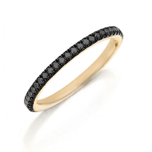 Henri Daussi Black Diamond Wedding Band