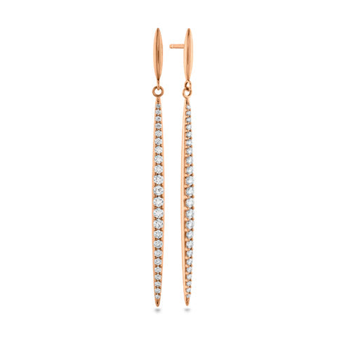 Long brass spike studs, hammered finish, tribal earrings – Nohline