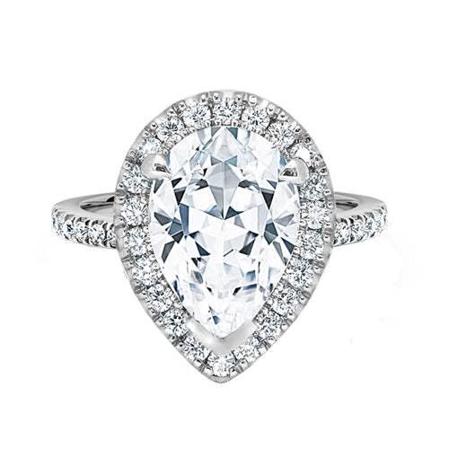 Howard Design Halo Pear Diamond Engagement Ring