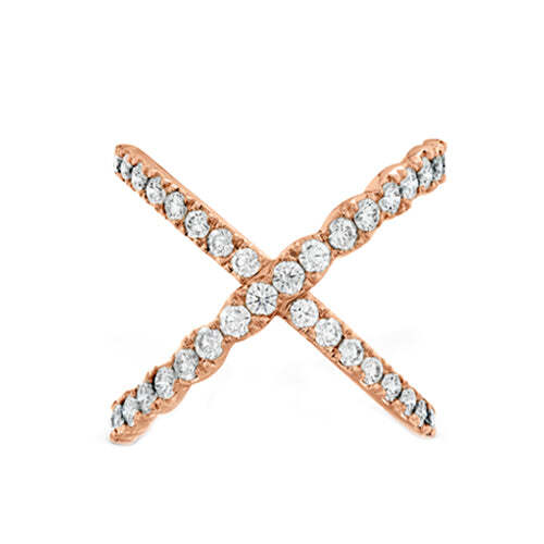 Video Thumbnail: Rose - Hearts on Fire Lorelei Criss Cross Diamond Right Hand Band