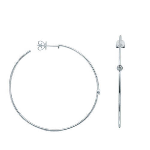 Video Thumbnail: Roundwhite 4855 - Gold Diamond Accent Hoop Earrings