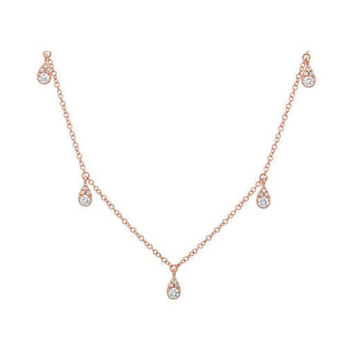 Video Thumbnail: Teardroprevisedrose - Station Teardrop Diamond Necklace