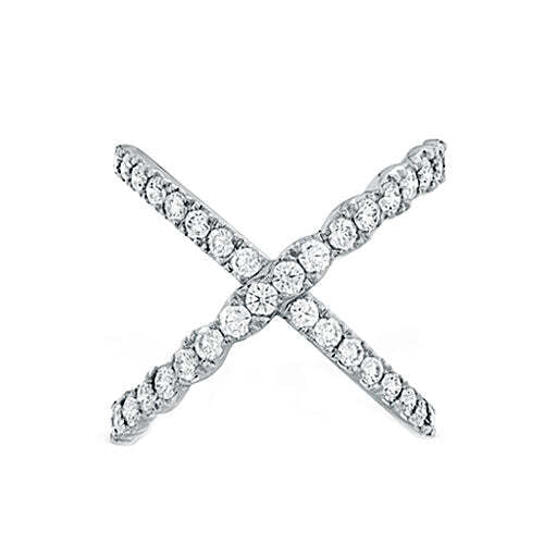 Video Thumbnail: White - Hearts on Fire Lorelei Criss Cross Diamond Right Hand Band