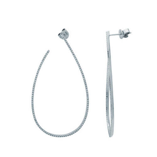 Video Thumbnail: Whiteoval 4310 - Gold Diamond Pave Oval Hoop Earrings